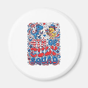 Patriotic Kawaii Dinosaur Best Step-dad Ever Step- Magnet