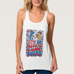 Patriotic Kawaii Dinosaur Best Step-dad Ever Step- Singlet