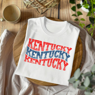 Patriotic Kentucky Red and Blue Boho T-Shirt 