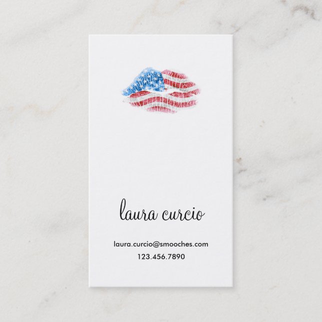Patriotic Kissy Face Business Card (Front)