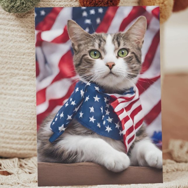 Patriotic Kitty: A Celebration of Freedom Holiday Card (Creator Uploaded)