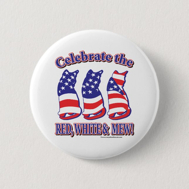 Patriotic Kitty Cats 6 Cm Round Badge (Front)