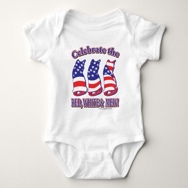 Patriotic Kitty Cats Baby Bodysuit (Front)