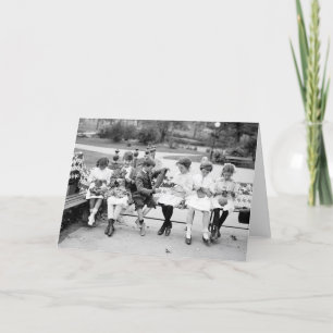 Patriotic Knitting Bee, early 1900s Card
