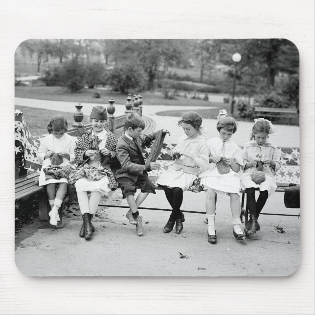 Patriotic Knitting Bee, early 1900s Mouse Pad (Front)