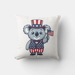 Patriotic Koala Vector Vintage Shirt Design_1 Cushion