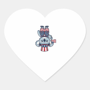 Patriotic Koala Vector Vintage Shirt Design_1 Heart Sticker