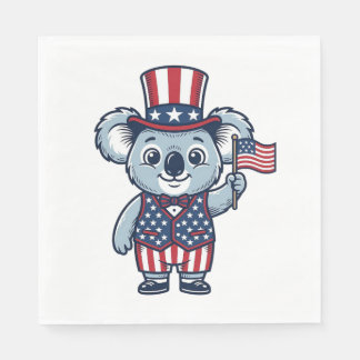 Patriotic Koala Vector Vintage Shirt Design_1 Napkin