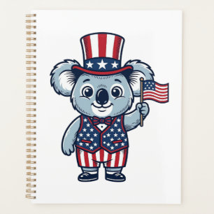Patriotic Koala Vector Vintage Shirt Design_1 Planner