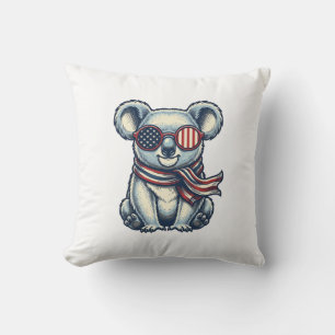 Patriotic Koala Vintage Engraving Shirt Design_1 Cushion