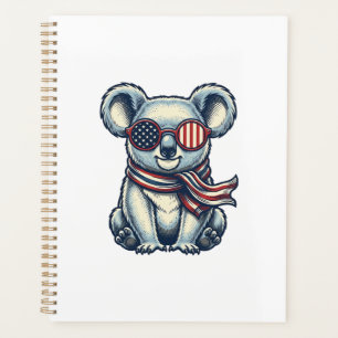 Patriotic Koala Vintage Engraving Shirt Design_1 Planner