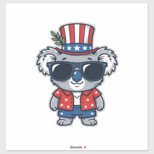 Patriotic Koala Vintage Style Vector Art_1
