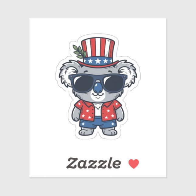 Patriotic Koala Vintage Style Vector Art_1 (Sheet)