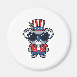 Patriotic Koala Vintage Style Vector Art_1 Magnet