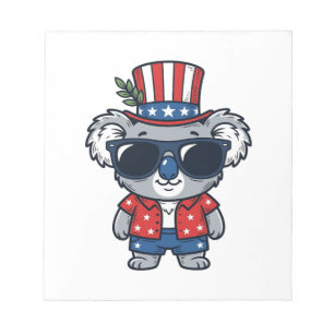Patriotic Koala Vintage Style Vector Art_1 Notepad