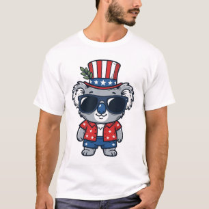 Patriotic Koala Vintage Style Vector Art_1 T-Shirt