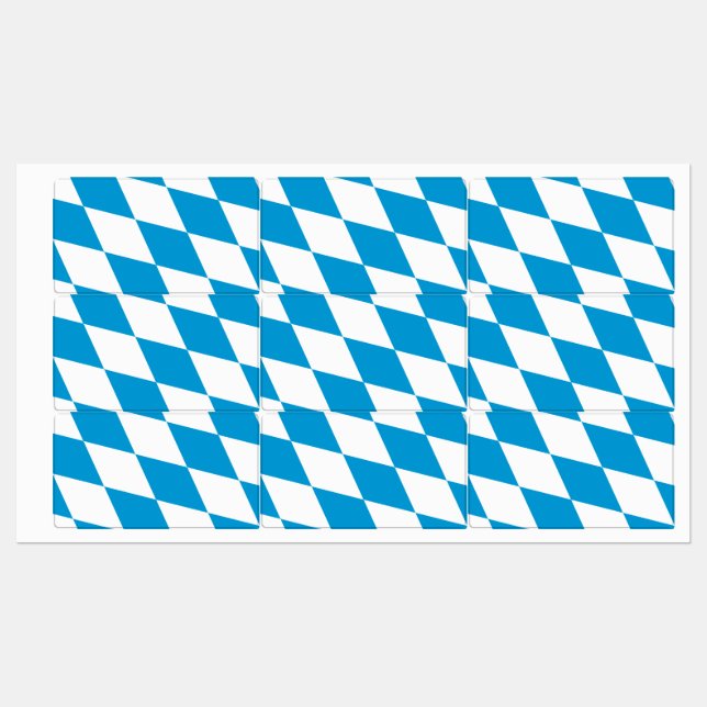 Patriotic labels with flag of Bavaria, Germany (Sheet)