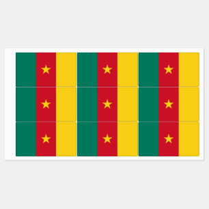 Patriotic labels with flag of Cameroon