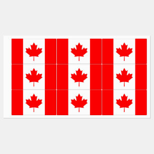 Patriotic labels with flag of Canada