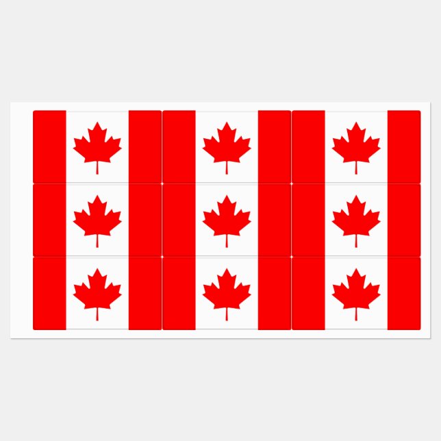 Patriotic labels with flag of Canada (Sheet)