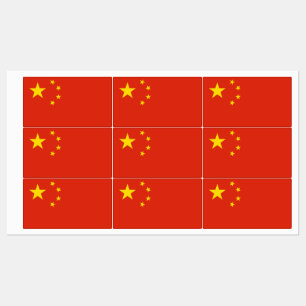 Patriotic labels with flag of China