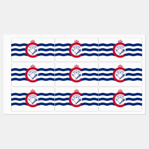 Patriotic labels with flag of Cincinnati City
