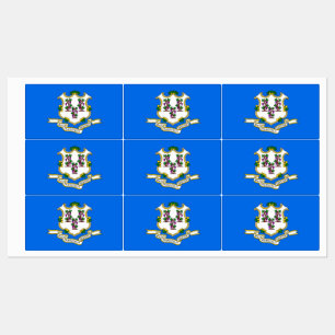 Patriotic labels with flag of Connecticut State