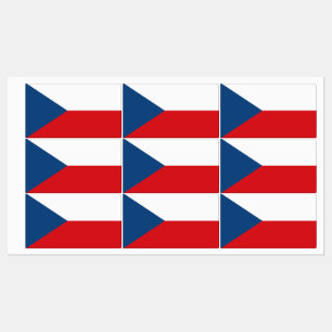 Patriotic labels with flag of Czechia