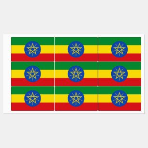 Patriotic labels with flag of Ethiopia