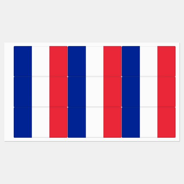 Patriotic labels with flag of France (Sheet)