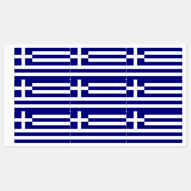 Patriotic labels with flag of Greece (Sheet)