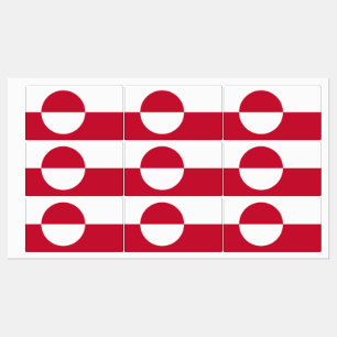 Patriotic labels with flag of Greenland