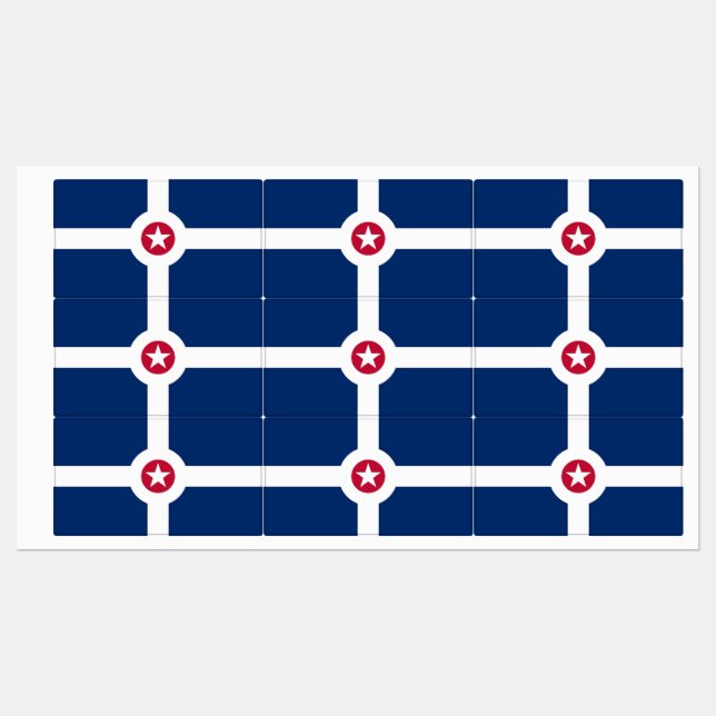 Patriotic labels with flag of Indianapolis (Sheet)