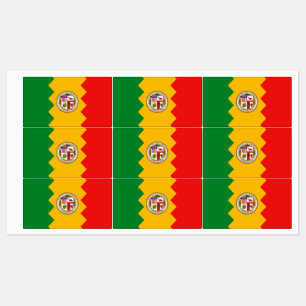 Patriotic labels with flag of Los Angeles