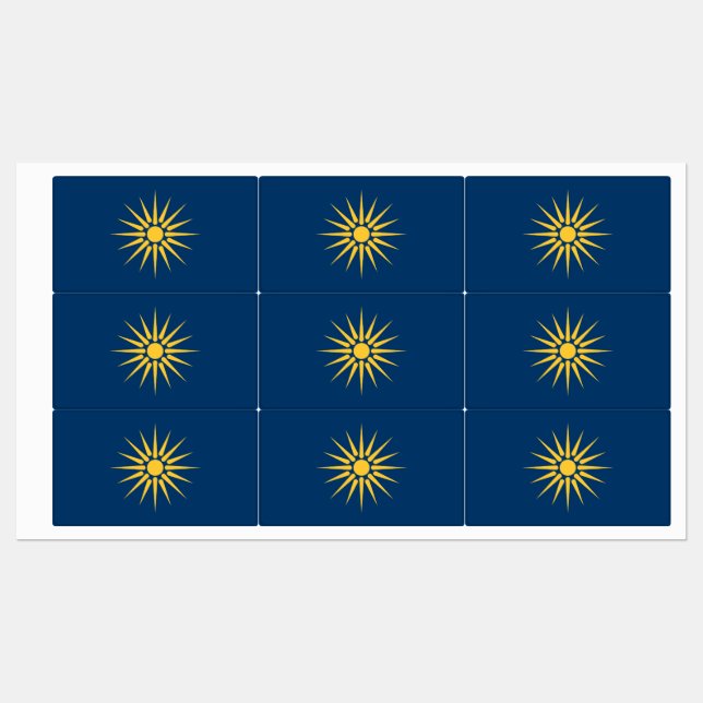 Patriotic labels with flag of Macedonia, Greece (Sheet)