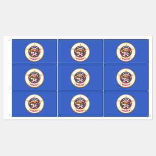 Patriotic labels with flag of Minnesota State
