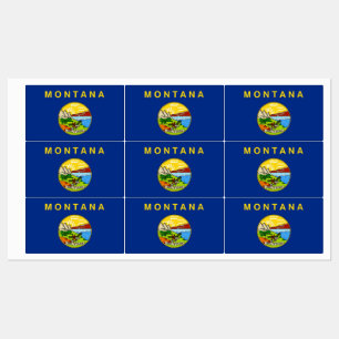 Patriotic labels with flag of Montana State