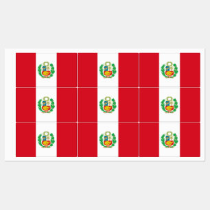 Patriotic labels with flag of Peru