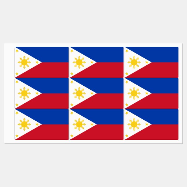 Patriotic labels with flag of Philippines (Sheet)