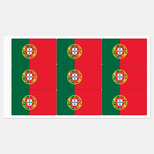 Patriotic labels with flag of Portugal (Sheet)