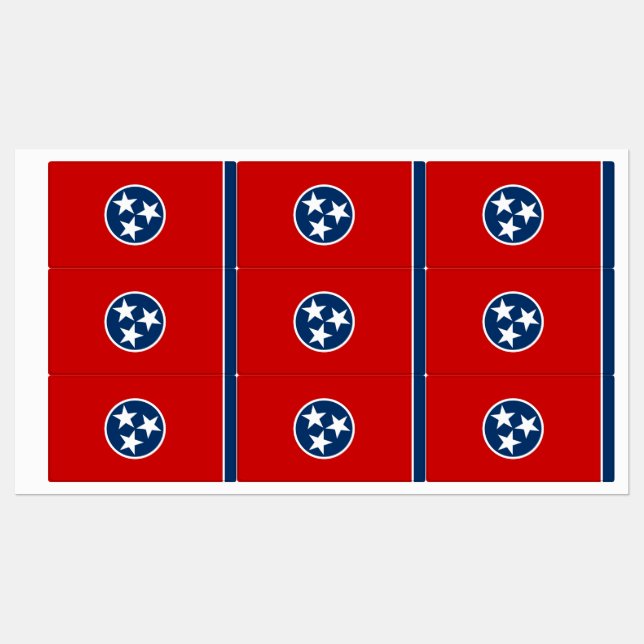 Patriotic labels with flag of Tennessee State (Sheet)