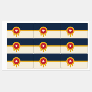Patriotic labels with flag of Tulsa, Oklahoma