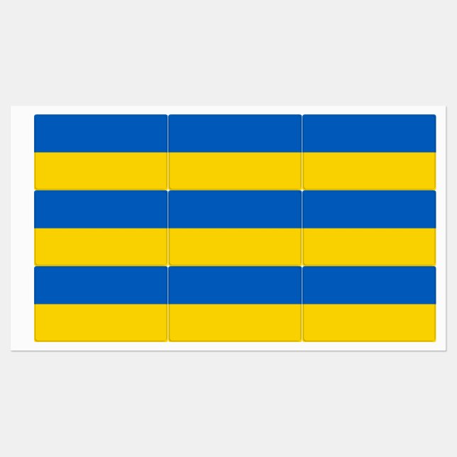 Patriotic labels with flag of Ukraine (Sheet)