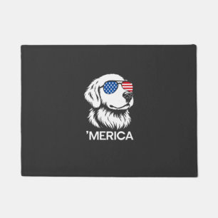 Patriotic Labrador American Flag Fourth of July Doormat