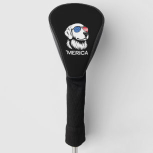 Patriotic Labrador American Flag Fourth of July Golf Head Cover