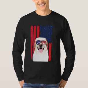 Patriotic Labrador Dog 4th Of July Usa American Fl T-Shirt
