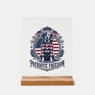 Patriotic Labrador Retriever Vector Graphic Tee_1 Acrylic Sign