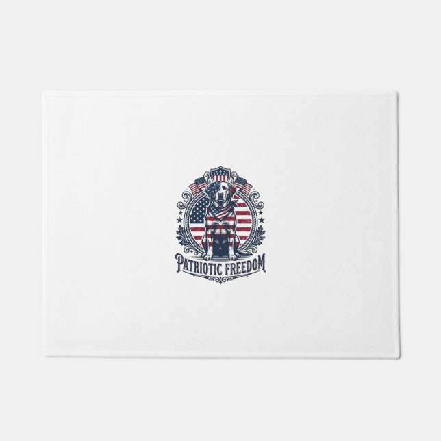Patriotic Labrador Retriever Vector Graphic Tee_1 Doormat (Front)