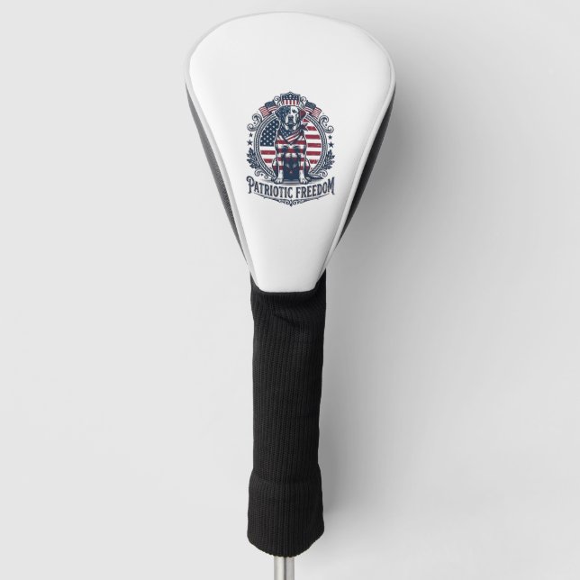 Patriotic Labrador Retriever Vector Graphic Tee_1 Golf Head Cover (Front)