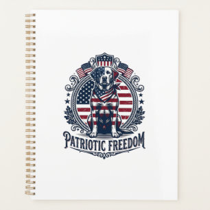 Patriotic Labrador Retriever Vector Graphic Tee_1 Planner